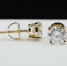 925 Sterling Silver Solitaire Stud (Gold) 1 piece