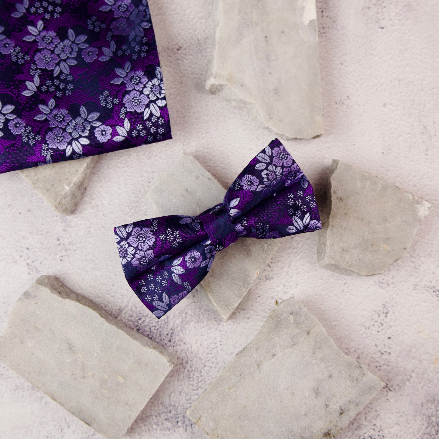 Paisley Purple Bow Tie & Pocket Square Set