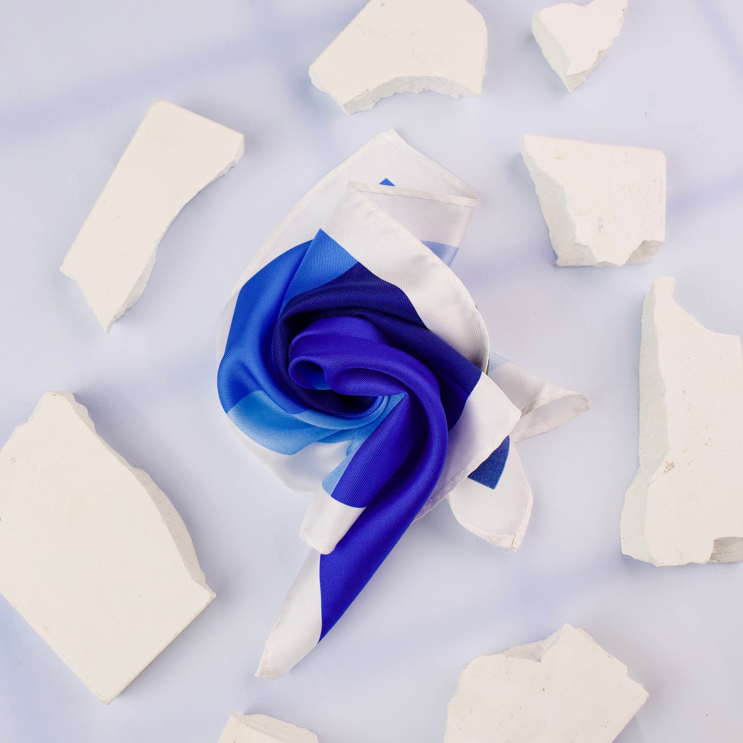 Blue Mehraab Silk Pocket Square