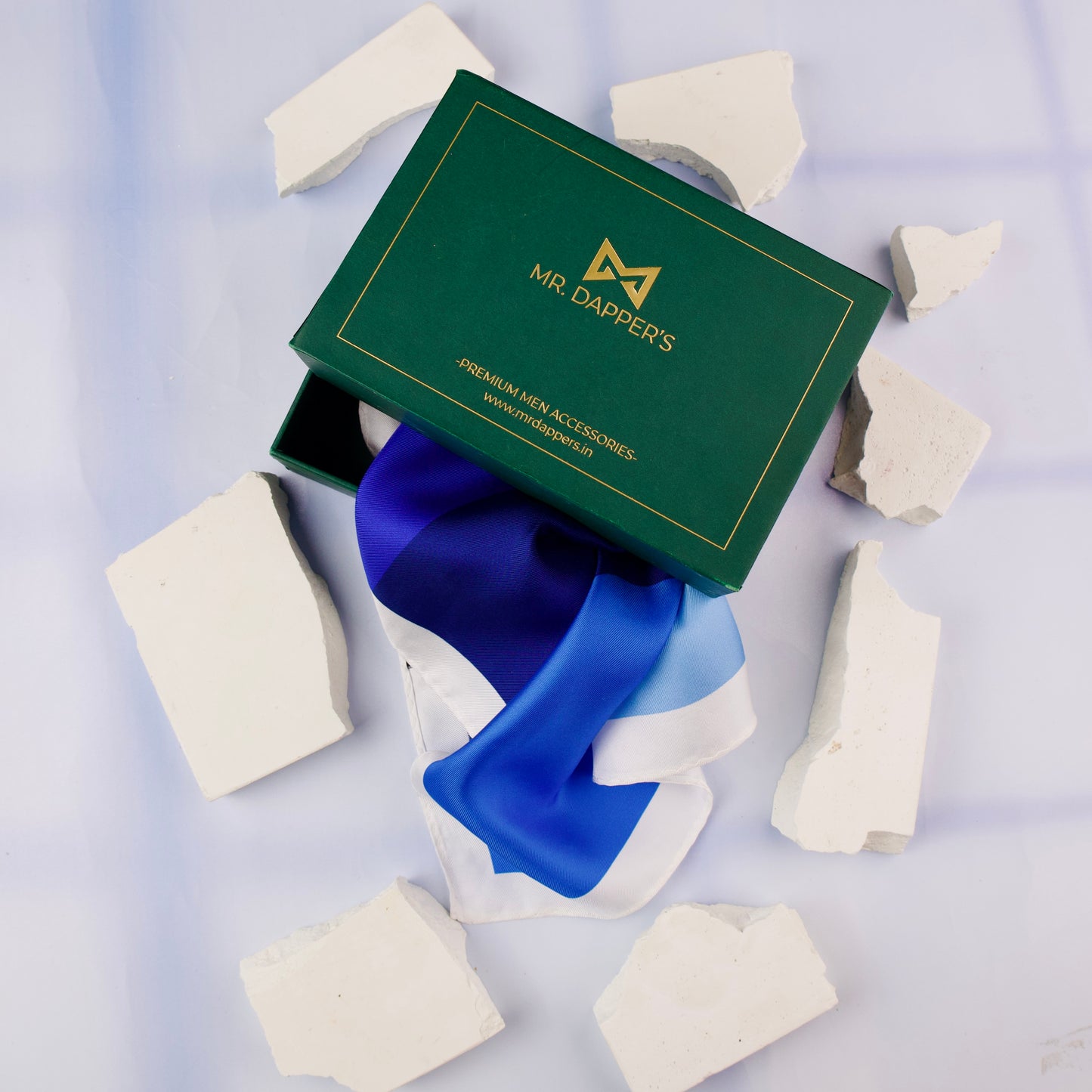 Blue Mehraab Silk Pocket Square