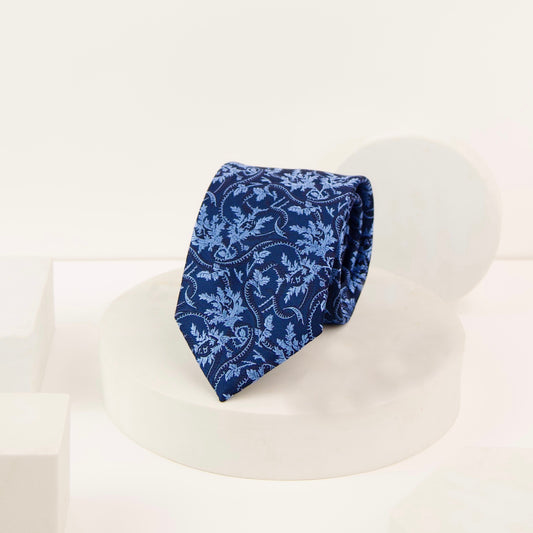 Azure Blossom Elegance Necktie