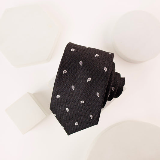 Black Dapper Paisley  Necktie