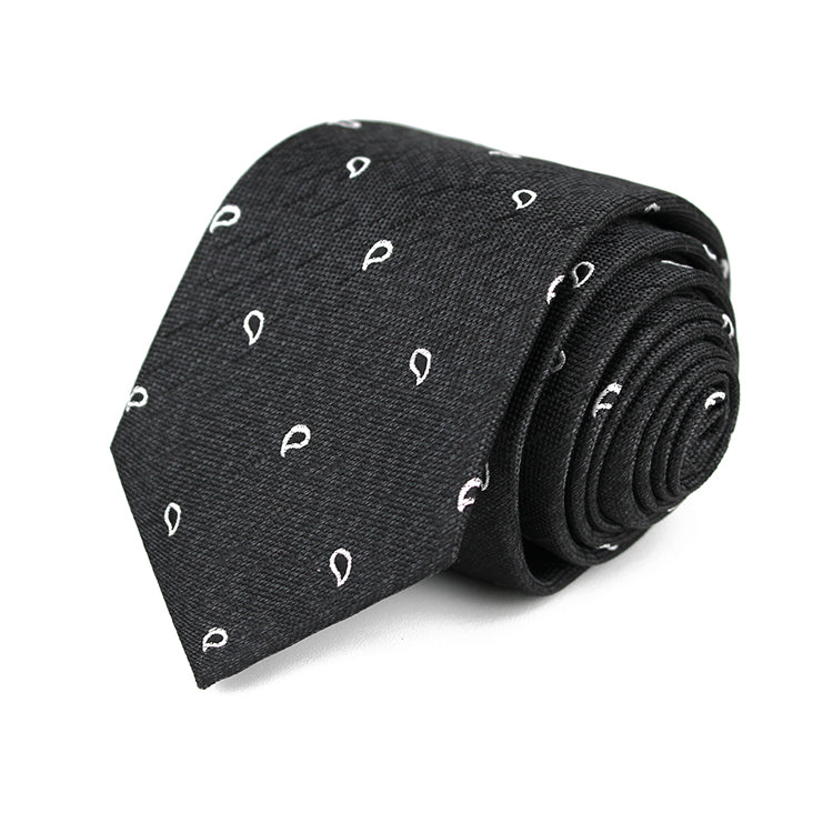 necktie black paisley