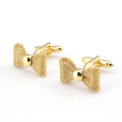 bow cufflinks for men in gold 