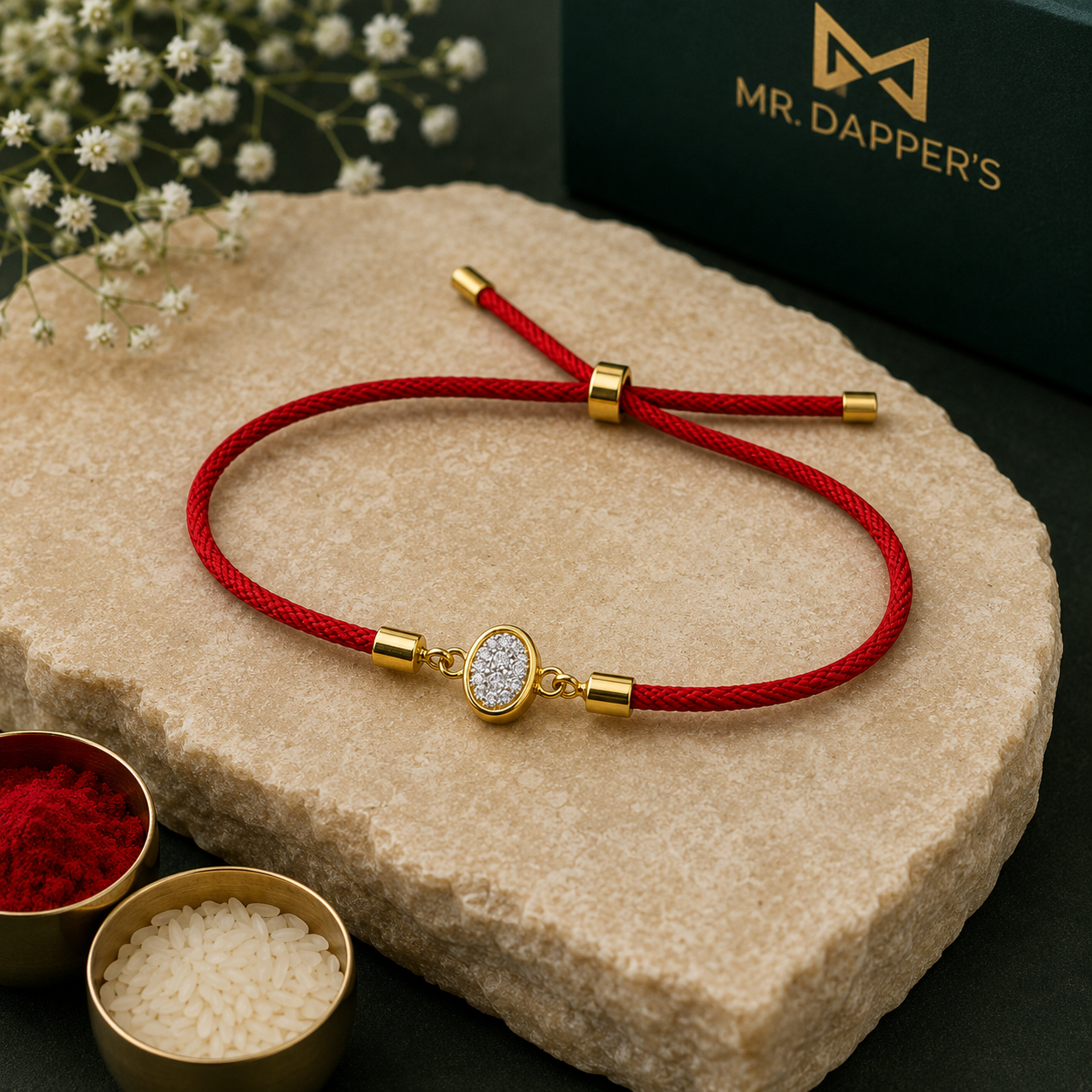 Celestia Oval Rakhi  925 Sterling Silver | Hallmarked