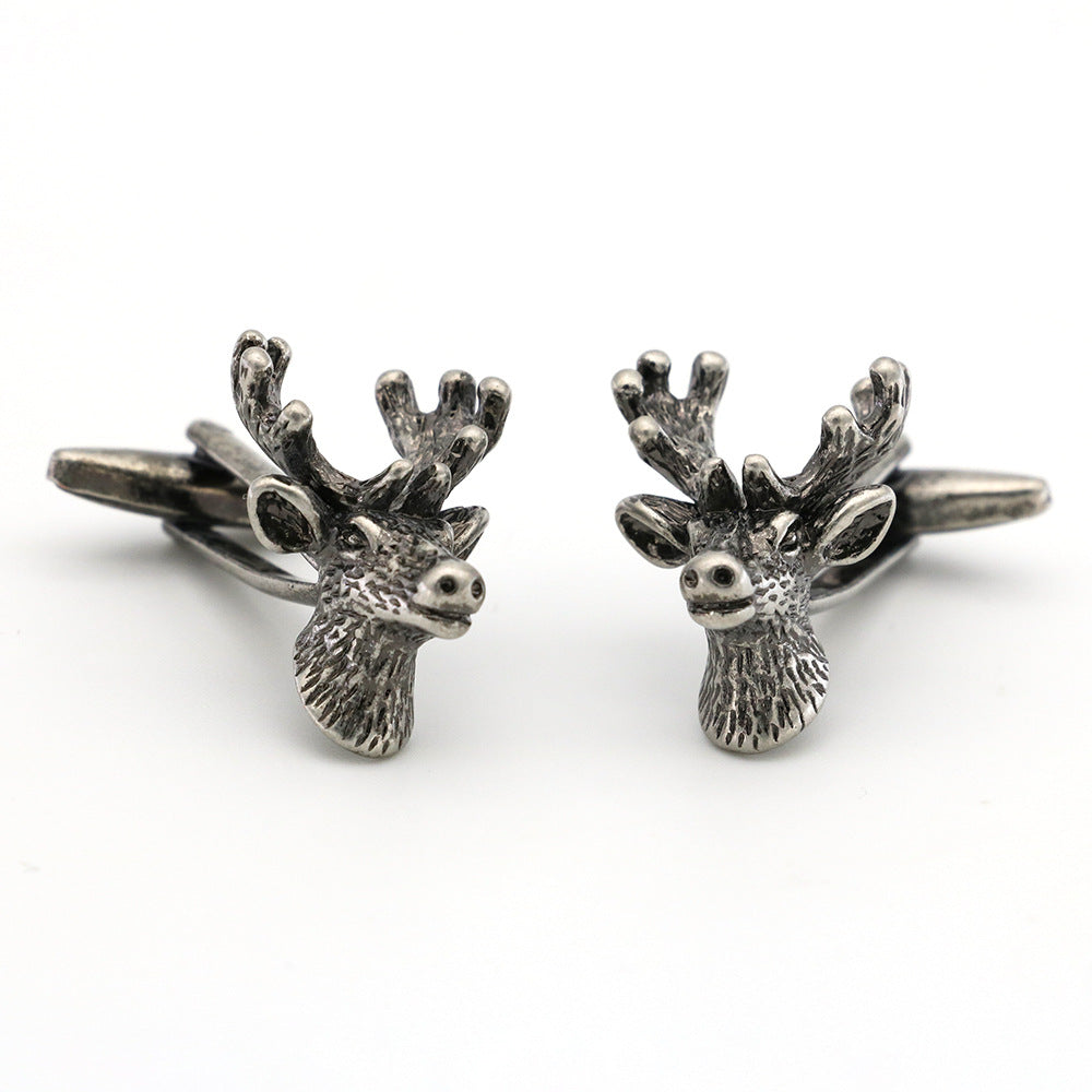 deer cufflinks in silver for men's gifting 