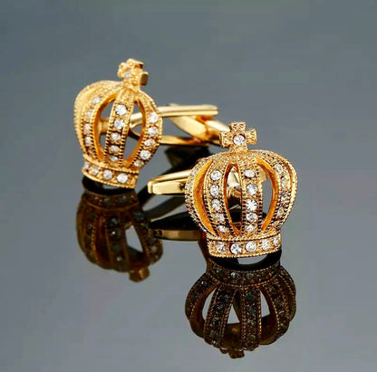 Gold King Crown Cufflinks