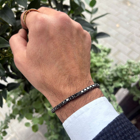 Black Moissanite Tennis Bracelet (4mm)