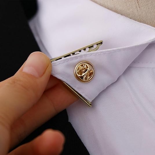 "Art deco collar rim in 18k gold, men’s formal fashion accessory"