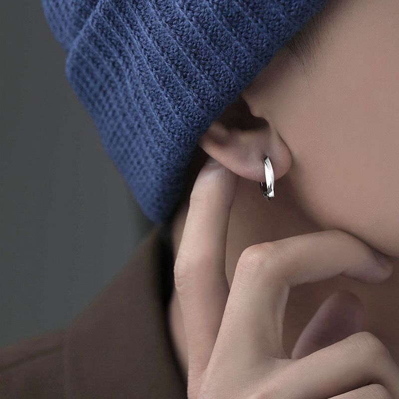 Urban Aura Silver Earring For Men  (1 Piece)