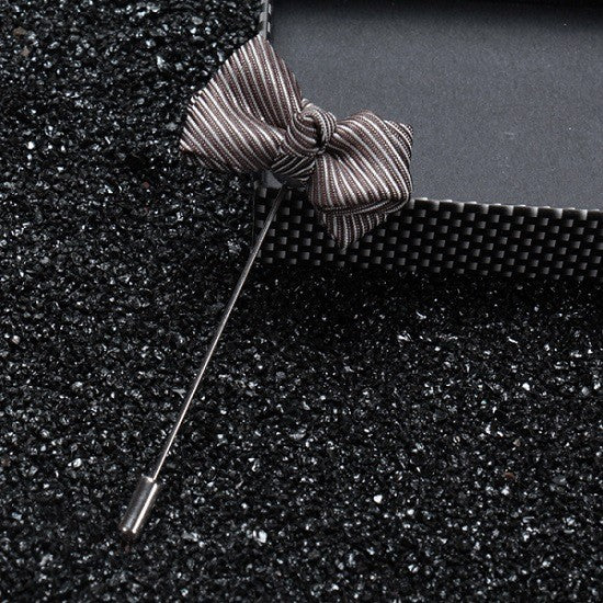 "Dusky Bow design brooch for men, handcrafted in sterling silver"