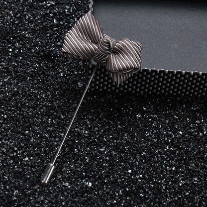 "Dusky Bow design brooch for men, handcrafted in sterling silver"