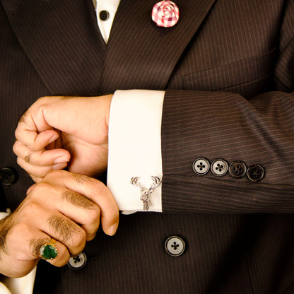 Deer Delights White Gold Cufflinks