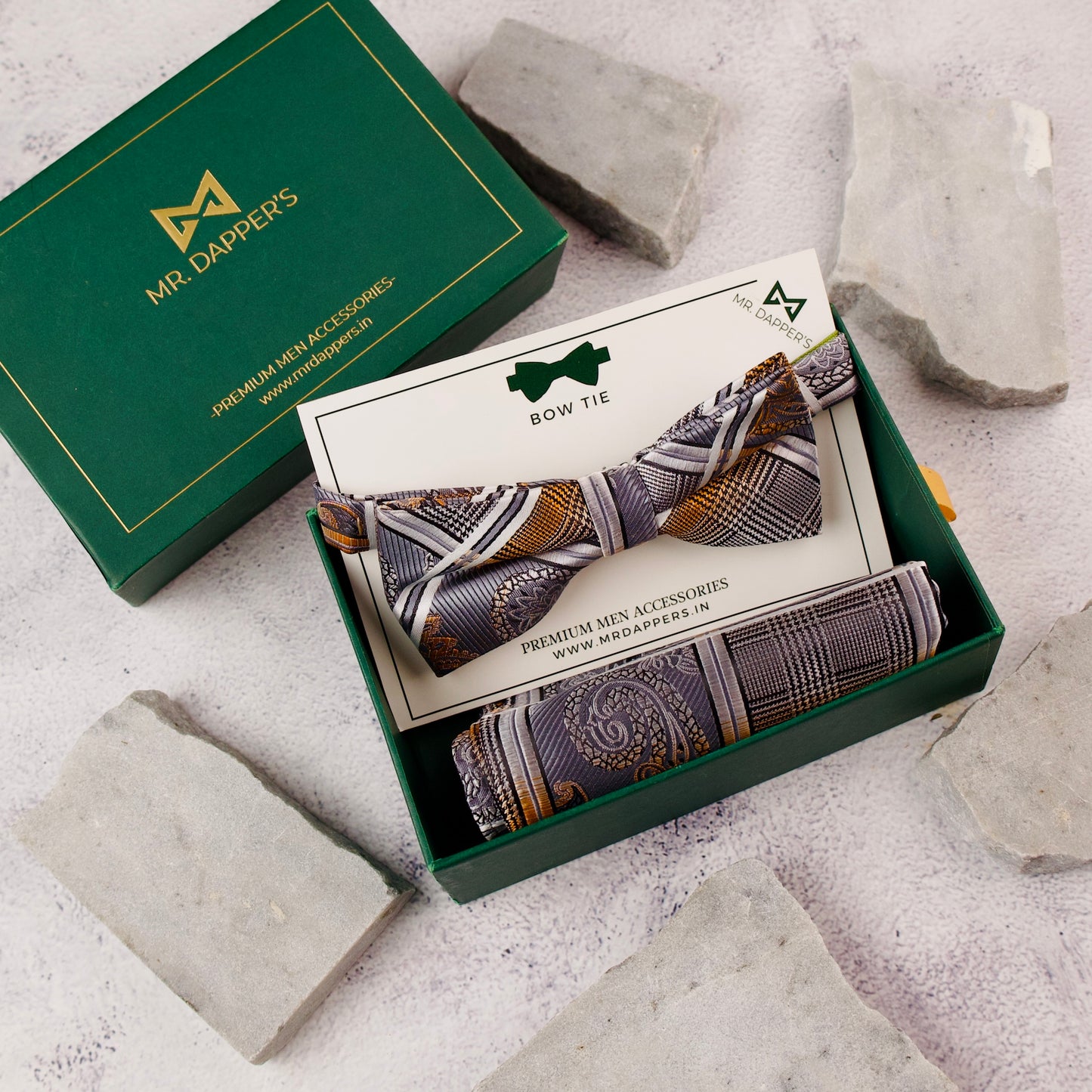 Crest Bow Tie & Pocket Square Set