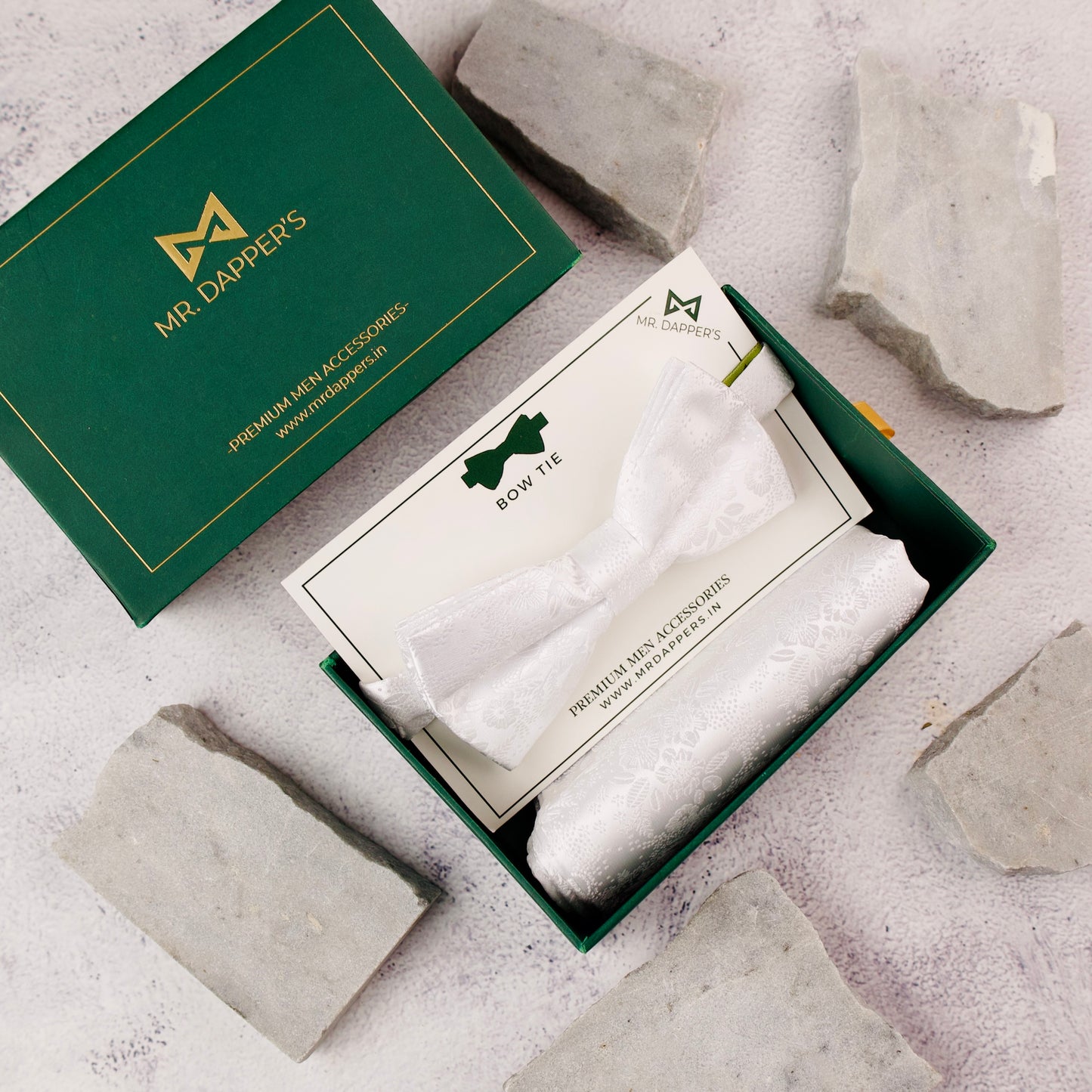 Bob White Bow Tie & Pocket Square Set