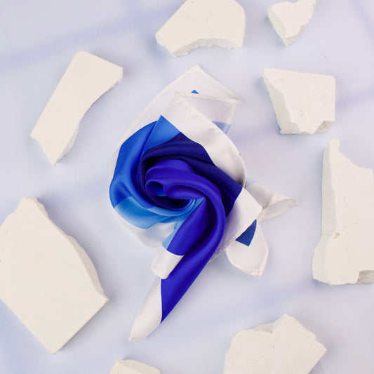 Blue Mehraab Silk Pocket Square