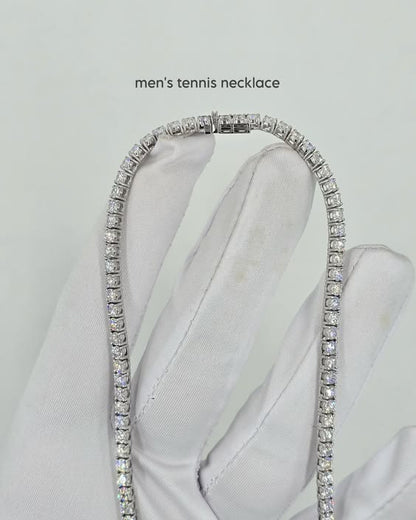 Men's Silver Iced Out Tennis Chain(4mm)