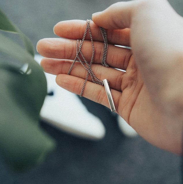 925 Men's Vertical Bar Necklace