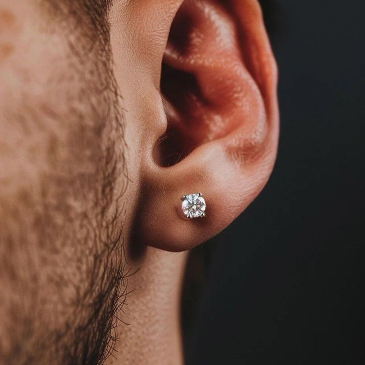 sterling silver men's stud, men's gift